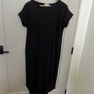 MIDI Ribbed Short Sleeve Dress
